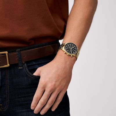 Mens small gold watch hot sale