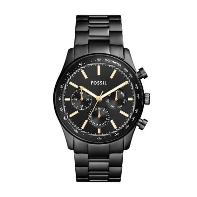 Fossil Outlet Uhr Sullivan Multifunktionswerk Edelstahl schwarz