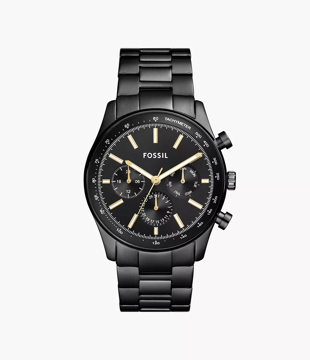 Sullivan Multifunction Black Stainless Steel Watch
