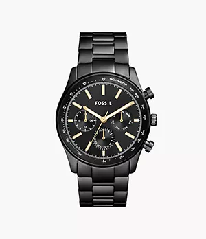 Sullivan Multifunction Black Stainless Steel Watch