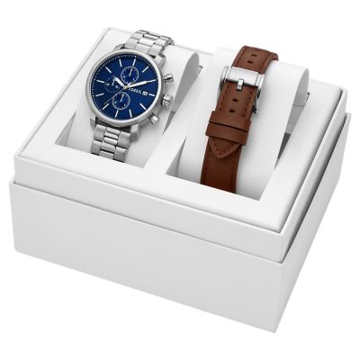 Rhett Multifunction Stainless Steel Watch and Strap Set