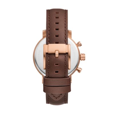 Rhett Multifunction Brown Leather Watch