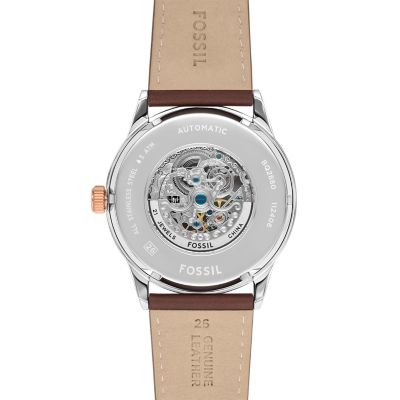 Flynn Automatic Brown Leather Watch