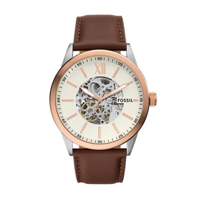 Fossil Outlet Uhr Flynn Automatikwerk Leder braun