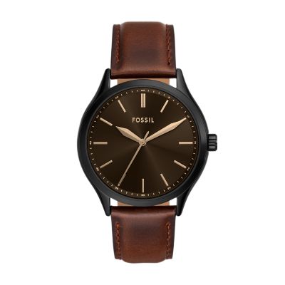 Fossil Outlet Uhr Fenmore 3-Zeiger-Werk Leder braun