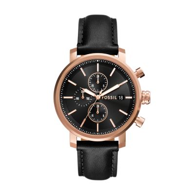 Fossil Outlet Uhr Rhett Multifunktionswerk Leder schwarz