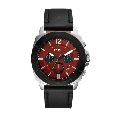 Fossil Outlet Uhr Chronograph Privateer Leder schwarz