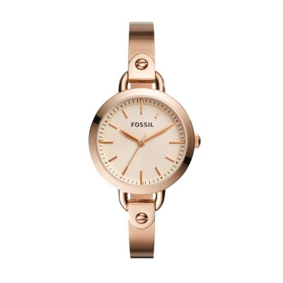 Classic Minute Three-Hand Rose Gold-Tone Stainless Steel Watch - Fossil