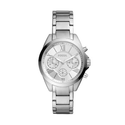 Fossil Outlet Women's Modern Courier Midsize Chronograph Stainless Steel Watch - Silver