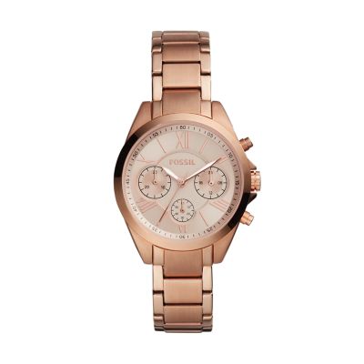 overeenkomst Hervat commando Modern Courier Midsize Chronograph Rose Gold-Tone Stainless Steel Watch -  BQ3036 - Fossil