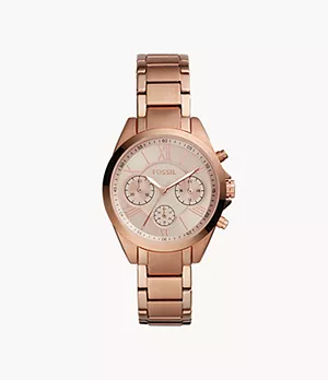 Reloj Modern Courier mediano de acero inoxidable en tono oro rosa con cronógrafo