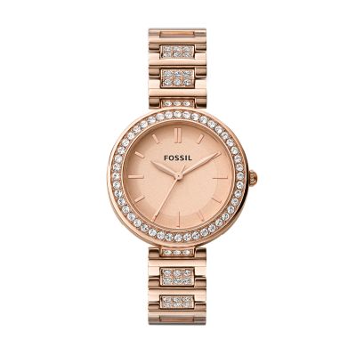 Fossil Outlet Women's Karli Three-Hand Rose Gold-Tone Stainless Steel Watch - Rose Gold