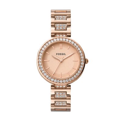 Karli Three-Hand Rose Gold-Tone Stainless Steel Watch