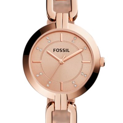 Montre Kerrigan à trois aiguilles en acier inoxydable doré rose