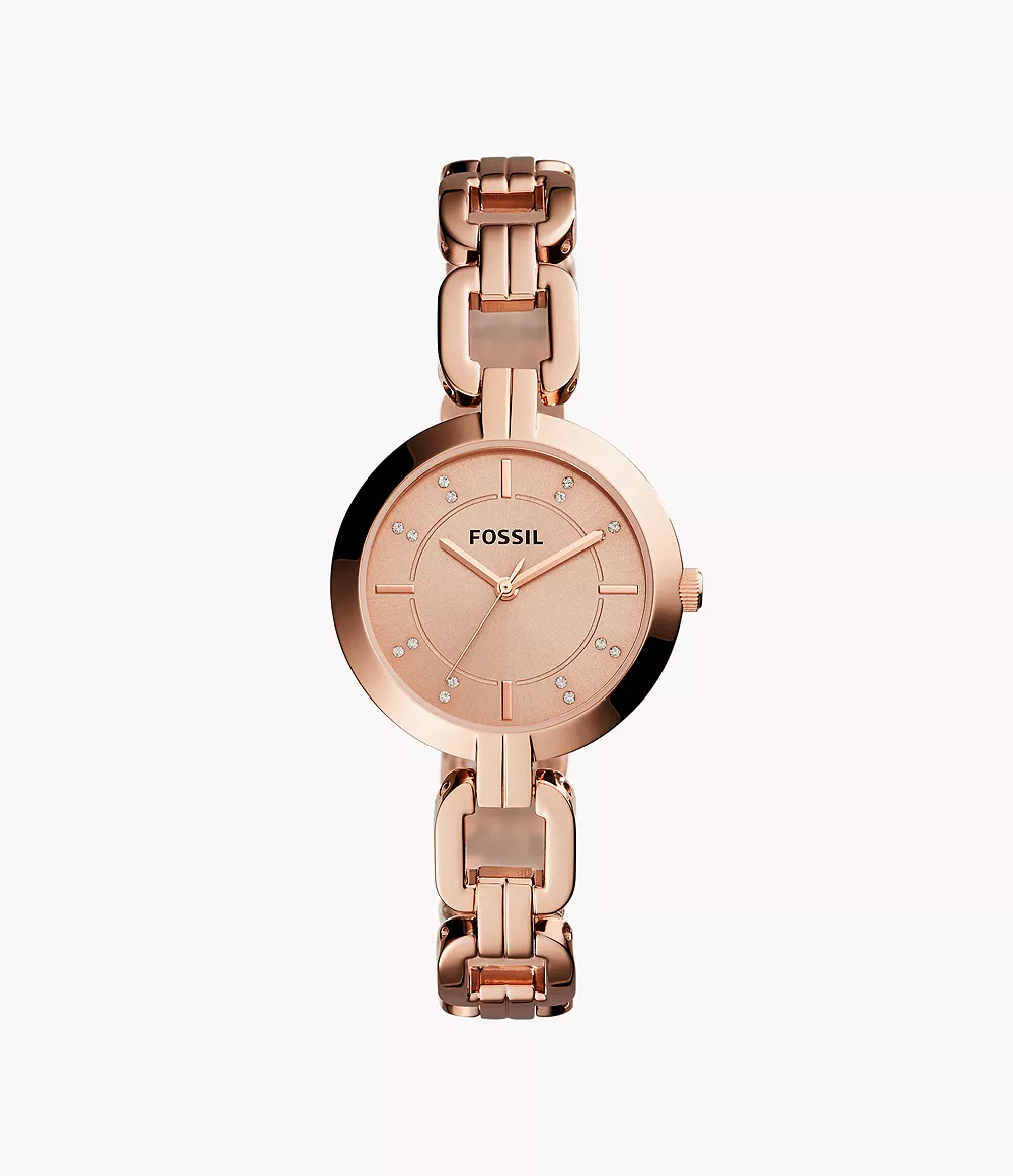 Fossil Outlet Women’s Kerrigan Three-Hand Rose Gold-Tone Stainless Steel Watch