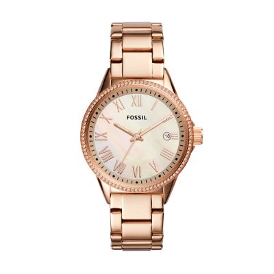 Blythe Three-Hand Rose-Gold-Tone Stainless Steel Watch