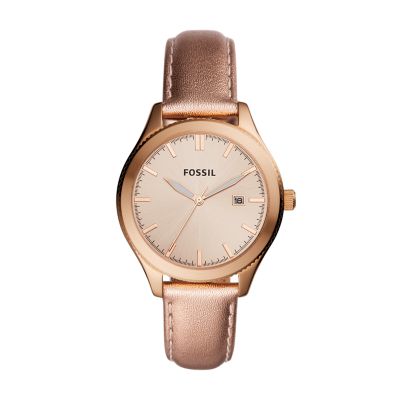 Typographer Three-Hand Date Rose-Gold Polyurethane Watch