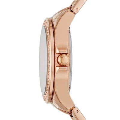 Janice Multifunction Rose Gold-Tone Stainless Steel Watch - Fossil