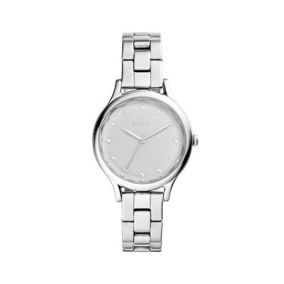 Laney Three-Hand Stainless Steel Watch - Fossil