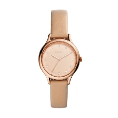 Laney Three-Hand Tan Leather Watch 