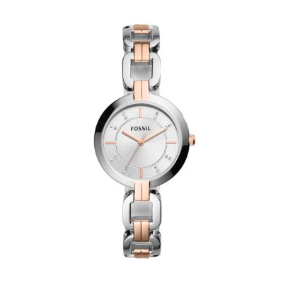 Fossil Outlet Damenuhr Kerrigan Edelstahl Roségold Silber