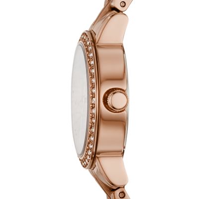 Shae Mini Three Hand Stainless Rose Gold Tone Steel Watch BQ3371