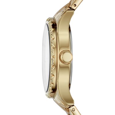 Adalyn Three Hand Gold Tone Stainless Steel Watch BQ3375 Fossil