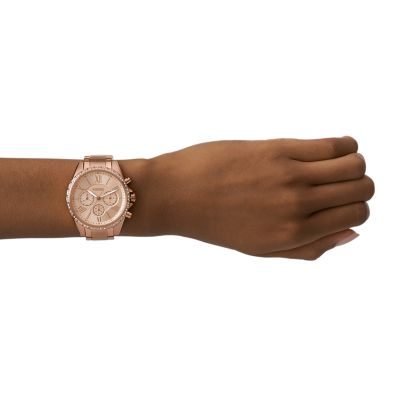 Fossil rose shop gold chronograph watch