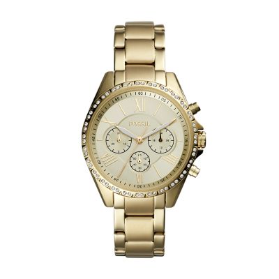 Fossil Outlet Women's Modern Courier Chronograph Gold-Tone Stainless Steel Watch - Gold