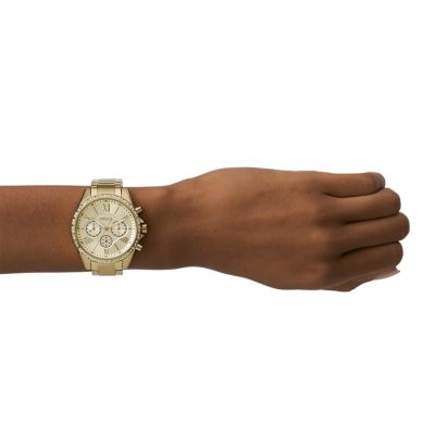 Fossil chronograph online gold