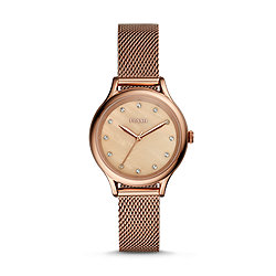 Laney Three-Hand Rose-Gold-Tone Stainless Steel Watch