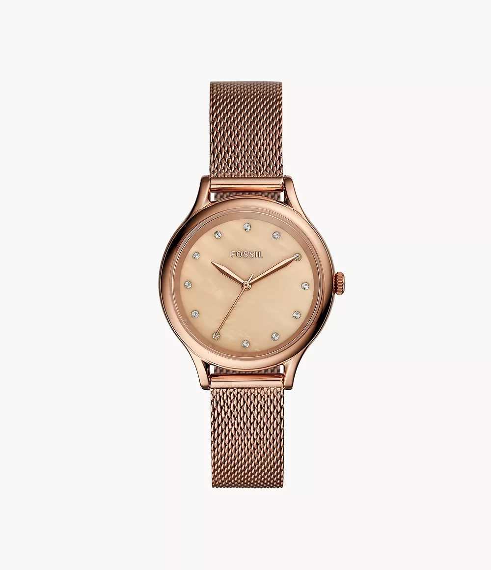 Laney Three-Hand Rose Gold-Tone Stainless Steel Watch Jewelry
