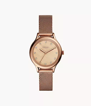 Reloj Laney de acero inoxidable en tono oro rosa con tres agujas