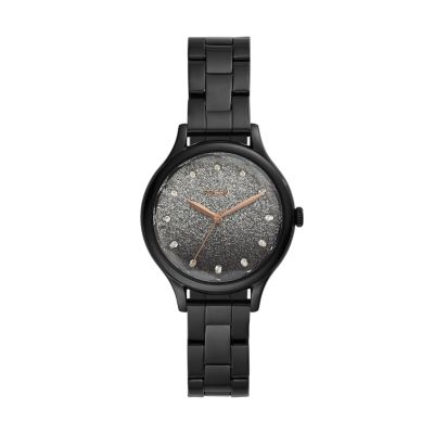 Fossil black metal sales women's watch