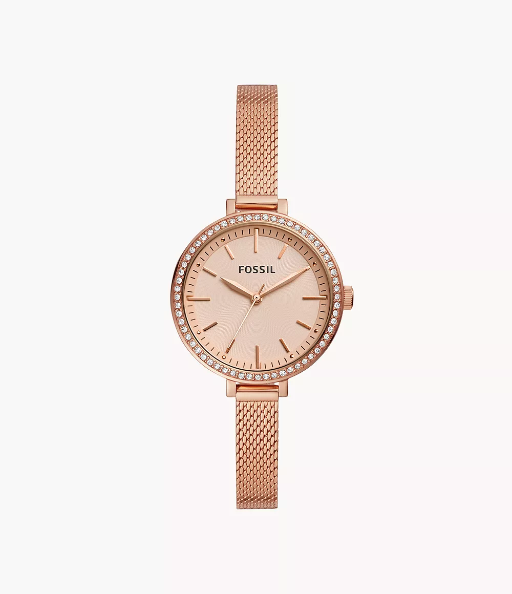 Classic Minute Three-Hand Rose Gold-Tone Stainless Steel Watch jewelry