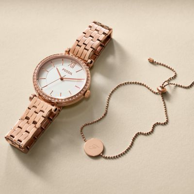 Tillie Three-Hand Rose Gold-Tone Stainless Steel Watch