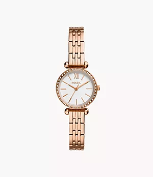 Reloj Tillie Mini de acero inoxidable en tono oro rosa y con tres agujas