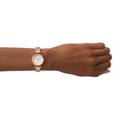 Tillie Mini Three-Hand Rose Gold-Tone Stainless Steel Watch