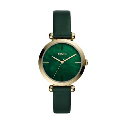 Tillie Three Hand Dark Green Leather Watch Bq3547 Watch Station