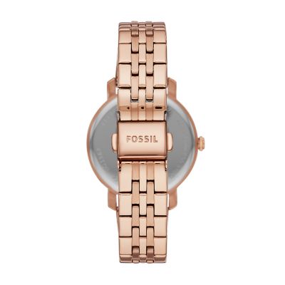 Lexie Luther Three Hand Rose Gold Tone Stainless Steel Watch