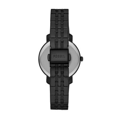 Lexie Luther Three Hand Black Stainless Steel Watch BQ3569 Fossil