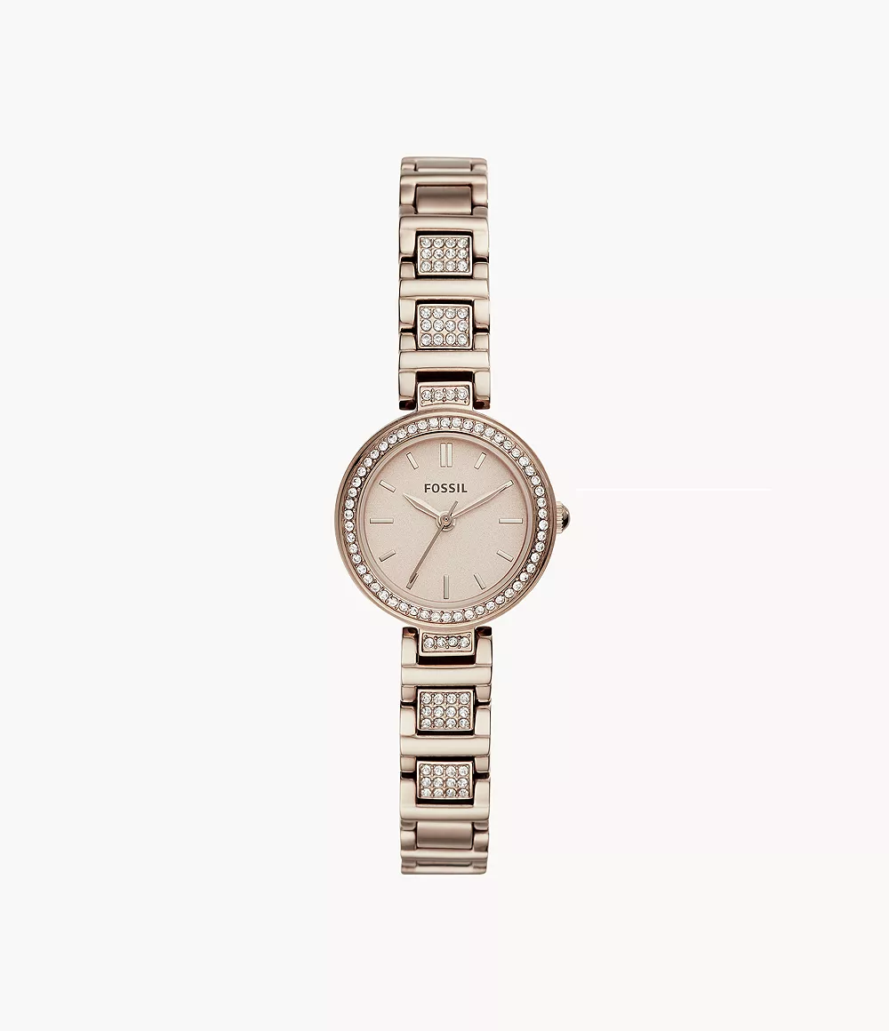 Karli Mini Three-Hand Pastel Pink Stainless Steel Watch jewelry