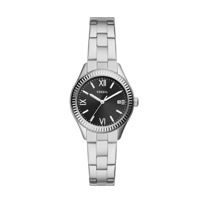 Fossil Outlet Women's Rye Three-Hand Date Stainless Steel Watch - Silver