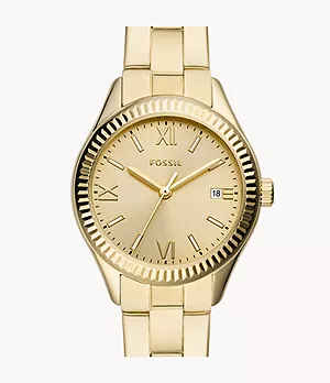 Rye Three-Hand Date Gold-Tone Stainless Steel Watch