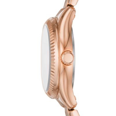 Rye Three-Hand Date Rose Gold-Tone Stainless Steel Watch