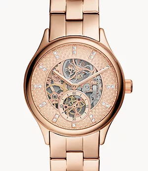 Reloj automático de acero inoxidable en tono oro rosa Modern Sophisticate