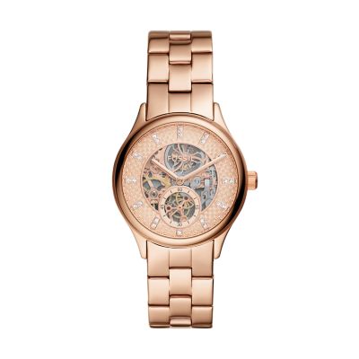 Modern Sophisticate Automatic Rose Gold Tone Stainless Steel Watch