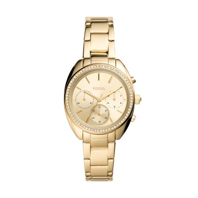 Fossil Outlet Women's Vale Chronograph Gold-Tone Stainless Steel Watch - Gold
