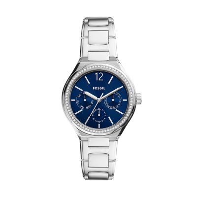 Fossil Outlet Uhr Eevie Multifunktionswerk Edelstahl silberfarben