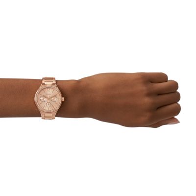 Eevie Multifunction Rose Gold-Tone Stainless Steel Watch